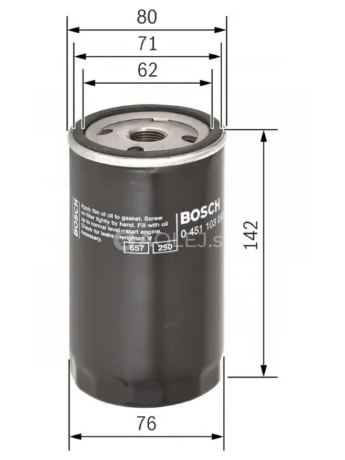 Olejov&yacute; filter P3092 Bosch 0451103092