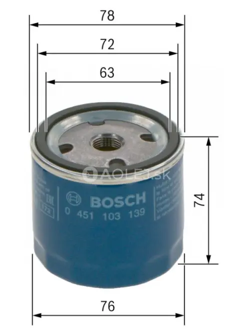 Olejov&yacute; filter P3139 Bosch 0451103139