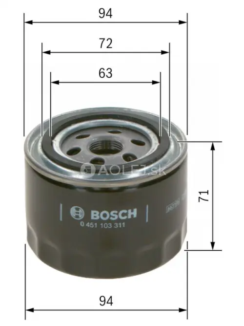 Olejov&yacute; filter P3311 Bosch 0451103311