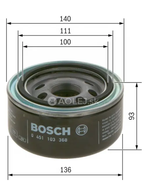 Olejov&yacute; filter P3368 Bosch 0451103368
