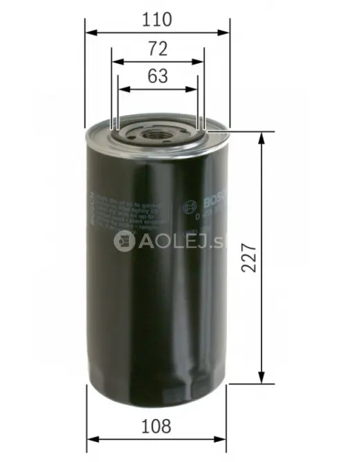 Olejov&yacute; filter P1156 Bosch 0451301156