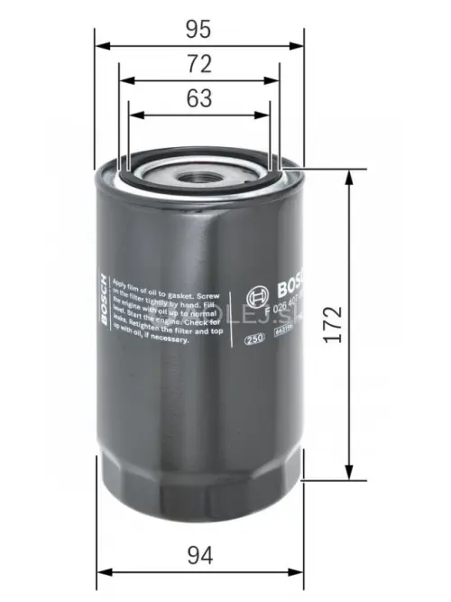 Olejov&yacute; filter P7081 Bosch F026407081