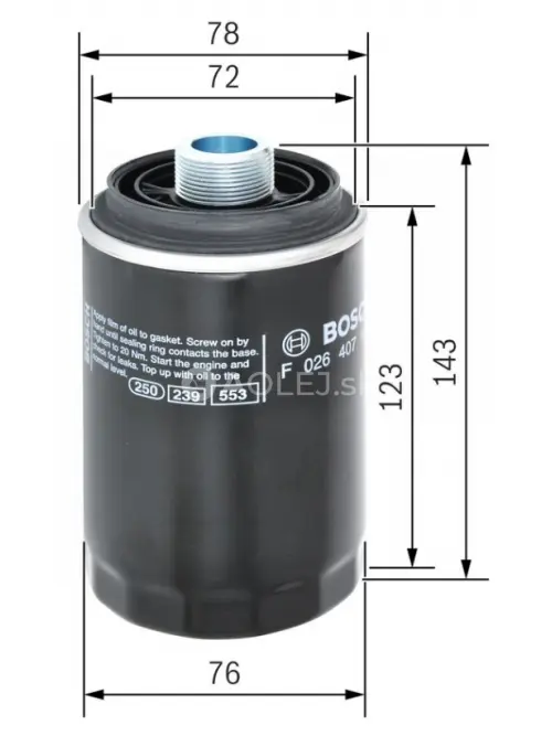 Olejov&yacute; filter P7179 Bosch F026407179