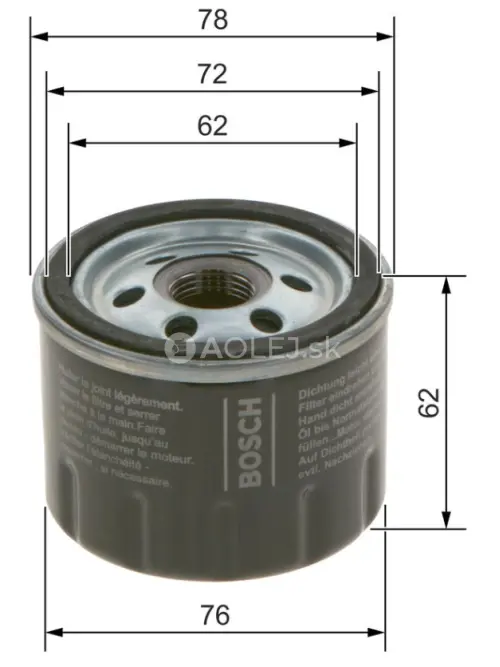 Olejov&yacute; filter P7279 Bosch F026407279