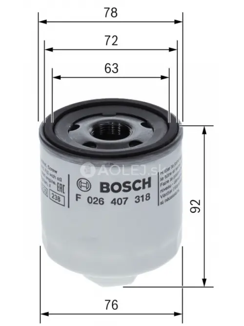 Olejov&yacute; filter P7318 Bosch F026407318