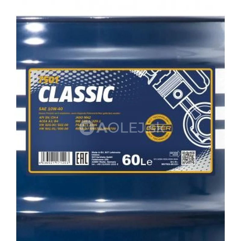 Mannol 7501 Classic 10W-40 60L