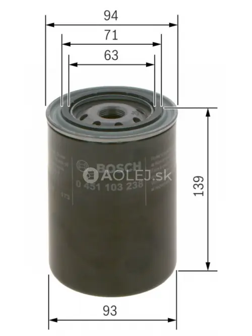 Olejov&yacute; filter P3238 Bosch 0451103238