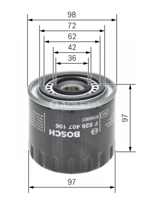 Olejov&yacute; filter P7106 Bosch F026407106
