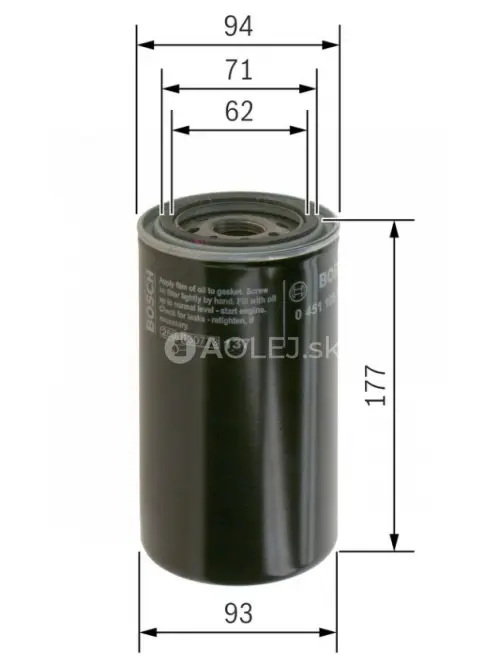 Olejov&yacute; filter P5188 Bosch 0451105188