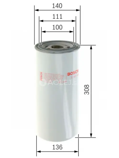 Olejov&yacute; filter P3208 Bosch 0451403208