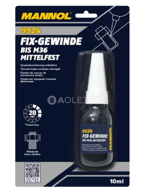 Mannol 9924 Upevňovač z&aacute;vitov - stredn&aacute; pevnosť 10ml