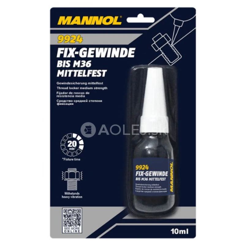 Mannol 9924 Upevňovač z&aacute;vitov - stredn&aacute; pevnosť 10ml