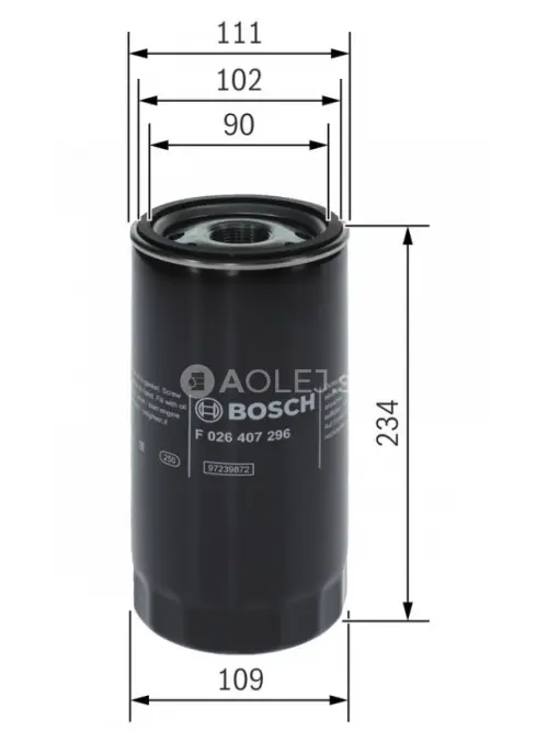 Olejov&yacute; filter P7296 Bosch F026407296