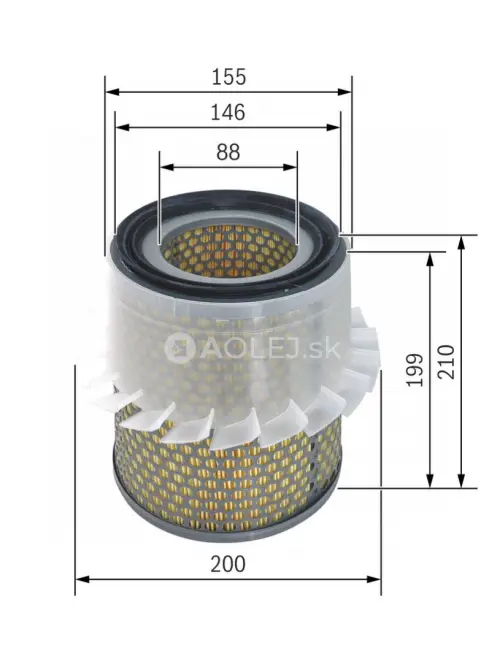 Vzduchov&yacute; filter S3646 Bosch 1457433646