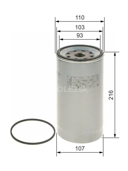 Palivov&yacute; filter N2747 Bosch F026402747