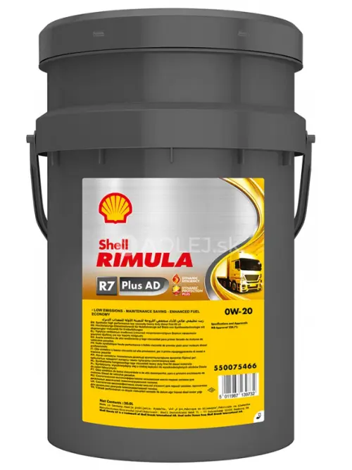 Shell Rimula R7 Plus AD 0W-20 20L