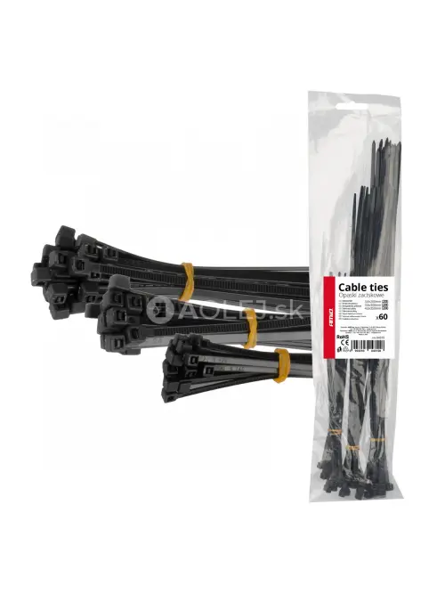 Plastov&eacute; sťahovacie p&aacute;sky, sada 60 ks AMiO-04315