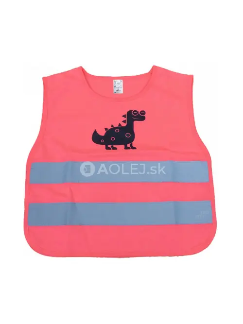 Reflexná vesta detská ružová DINOSAUR AMiO-03989