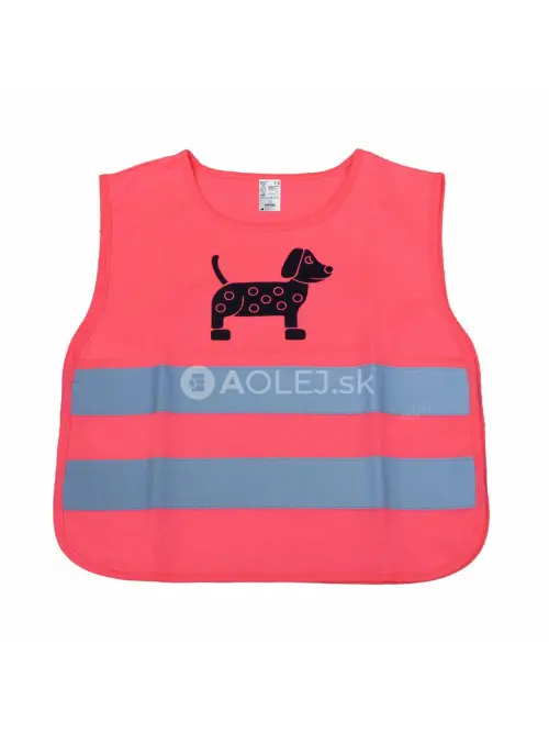 Reflexná vesta detská ružová DOG AMiO-03990