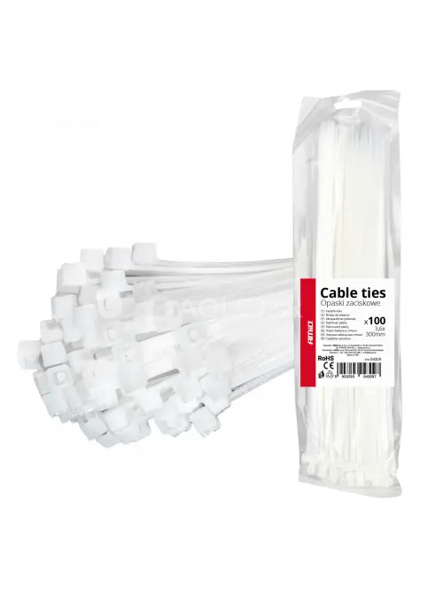 Up&iacute;nacie p&aacute;sky biele 3,6 &times; 300 mm 100 ks. AMIO-04309