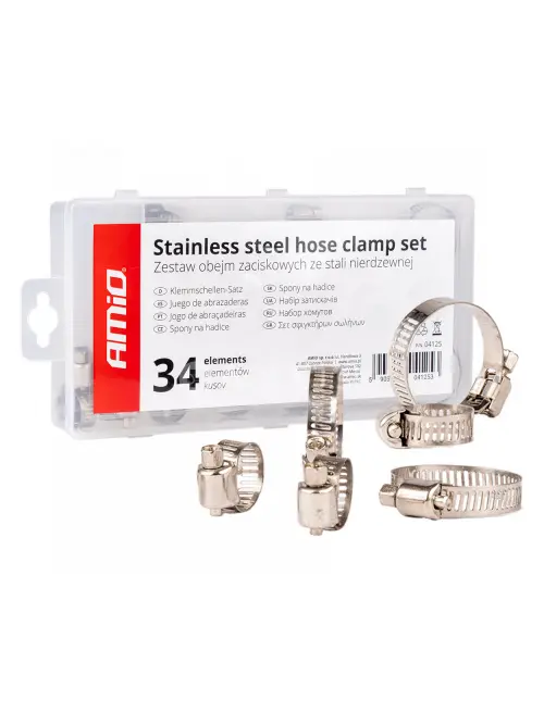 Sada skrutkov&yacute;ch svoriek z nehrdzavej&uacute;cej ocele 34ks AMiO-04125