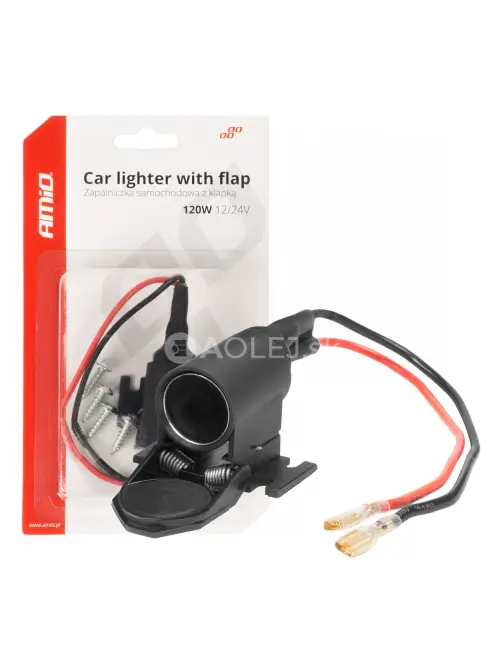 Zásuvka autozapaľovača s klapkou 12V 24V AMiO-04128
