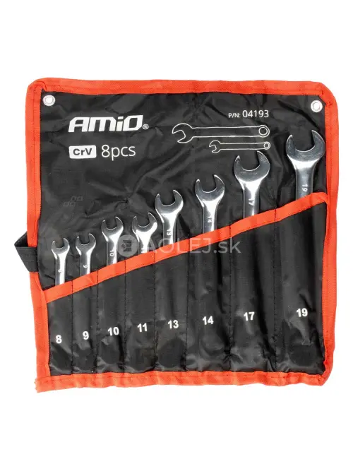 Sada kľ&uacute;čov 8-19 mm 8 ks. AMiO-04193
