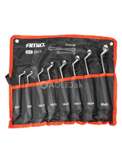 Sada očkov&yacute;ch obojstrann&yacute;ch kľ&uacute;čov 6-22cm 8ks AMiO-04196