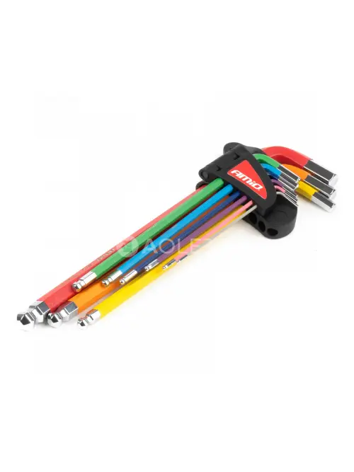 Imbusov&eacute; HEX kľ&uacute;če s guľ&ocirc;čkou z S2 ocele 9 ks AMiO-04299