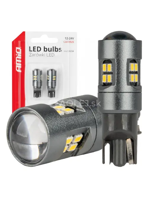 LED žiarovky CANBUS T10 W5W 16SMD 2016 Biele 12V/24V AMiO-04234