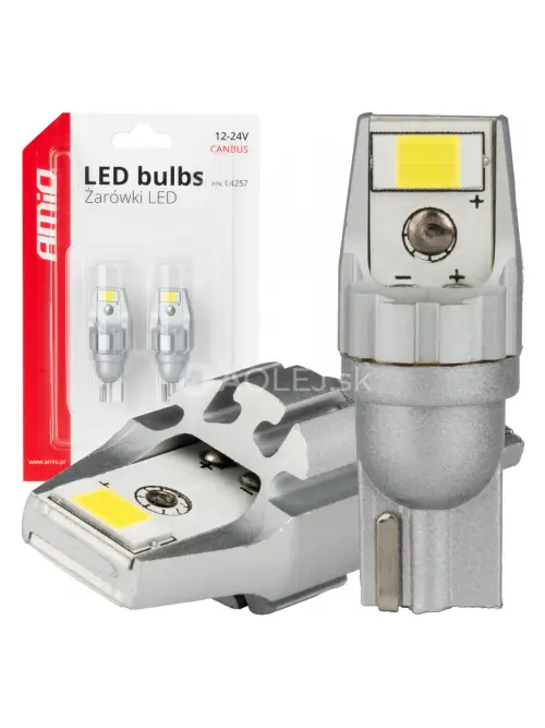 LED CANBUS T15 W16W 2SMD 3570 Biela 12V 24V žiarovky AMiO-04257