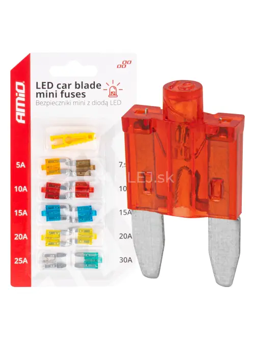 Autopoistky nožov&eacute; mini s led di&oacute;dou 10 ks AMiO-04340