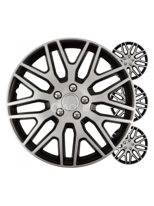 Puklice Dakar 14” čierno - strieborná sada 4ks COLOR BOX