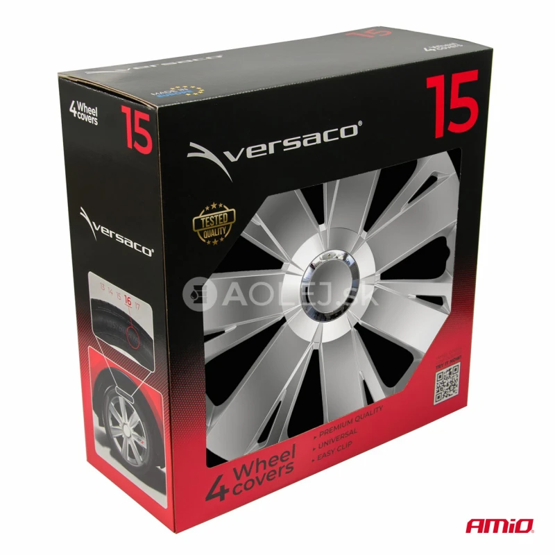 Puklice Energy 15” strieborná sada 4ks COLOR BOX