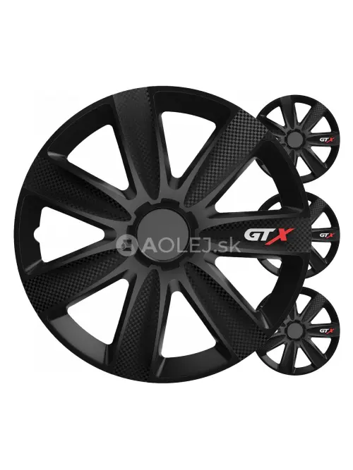 Puklice GTX 16&rdquo; čierny karb&oacute;n sada 4ks COLOR BOX