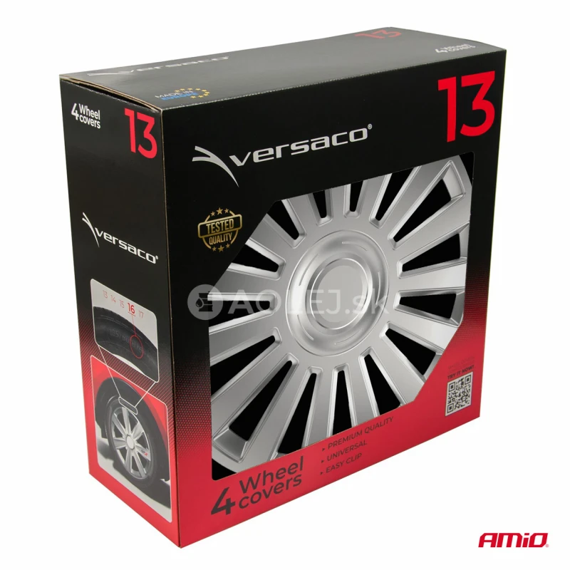 Puklice Luxury 13” strieborná sada 4ks COLOR BOX
