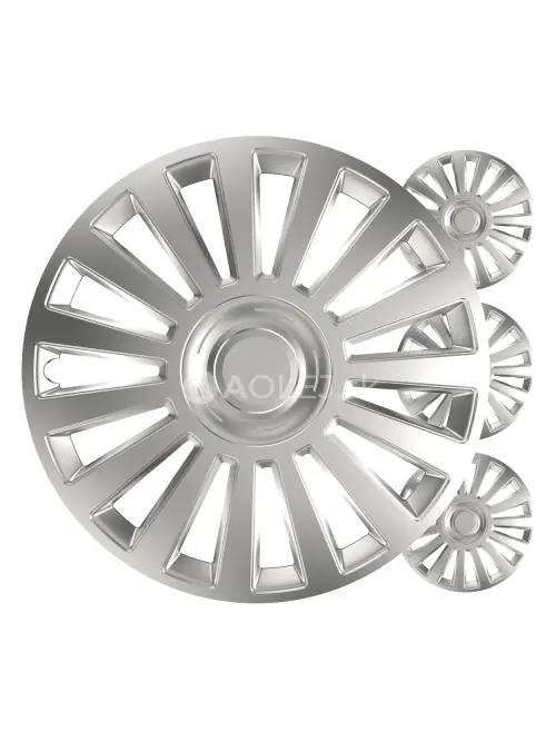 Puklice Luxury 15” strieborná sada 4ks COLOR BOX