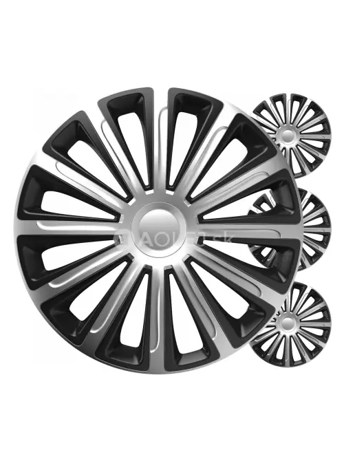 Puklice Trend 15” čierno - strieborná sada 4ks COLOR BOX