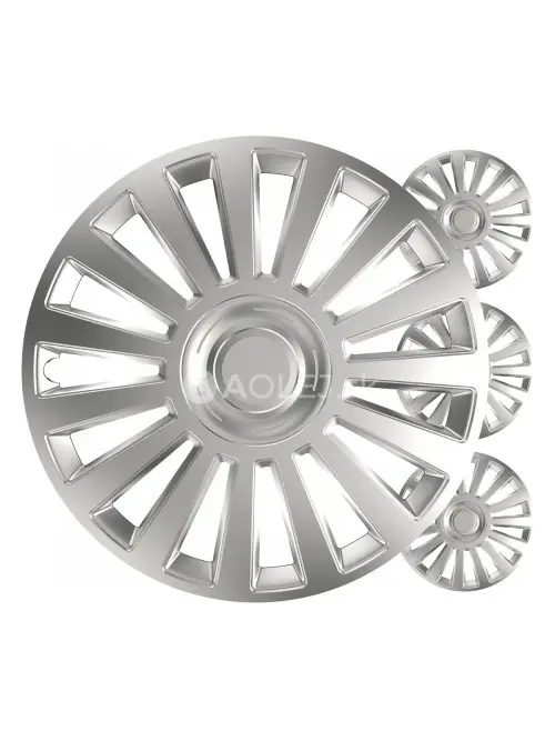 Puklice Luxury 16” strieborná sada 4ks COLOR BOX