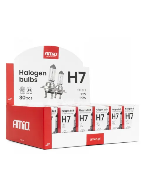 Halog&eacute;nov&aacute; žiarovka H7 12V 55W UV filter sada 30ks AMiO-04399