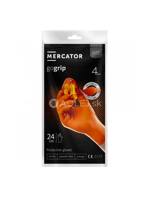 Nitrilov&eacute; rukavice MERCATOR GoGrip ORANŽOV&Eacute; 4ks L
