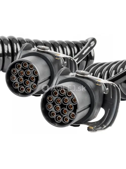 Špirálový kábel TIR 2x 15 PIN 5m 24V AMIO-04382