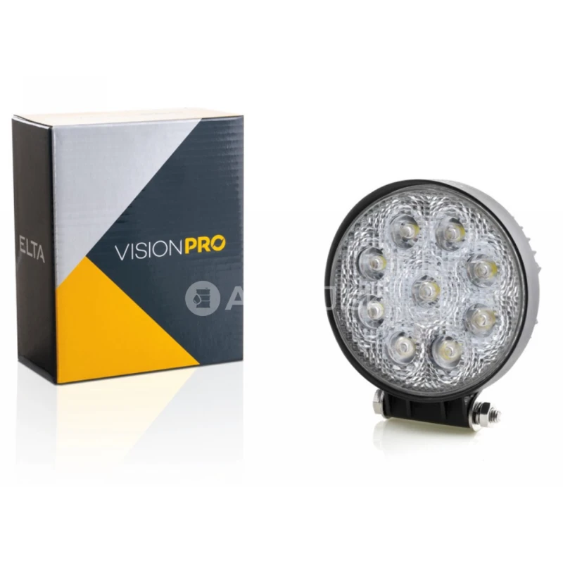 Visionpro Svetlo pracovn&eacute; okr&uacute;hle 9LED x 3W/27W pevn&eacute; uchytenie ECE R10