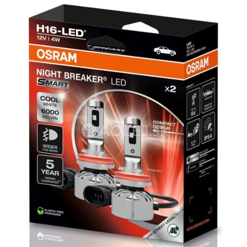 Osram H16 +330% 12V 4W LED Smart Night Breaker 2ks
