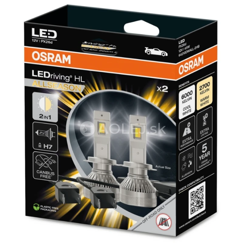 Osram H7 12V 19W LEDriving HL AllSeason 2ks
