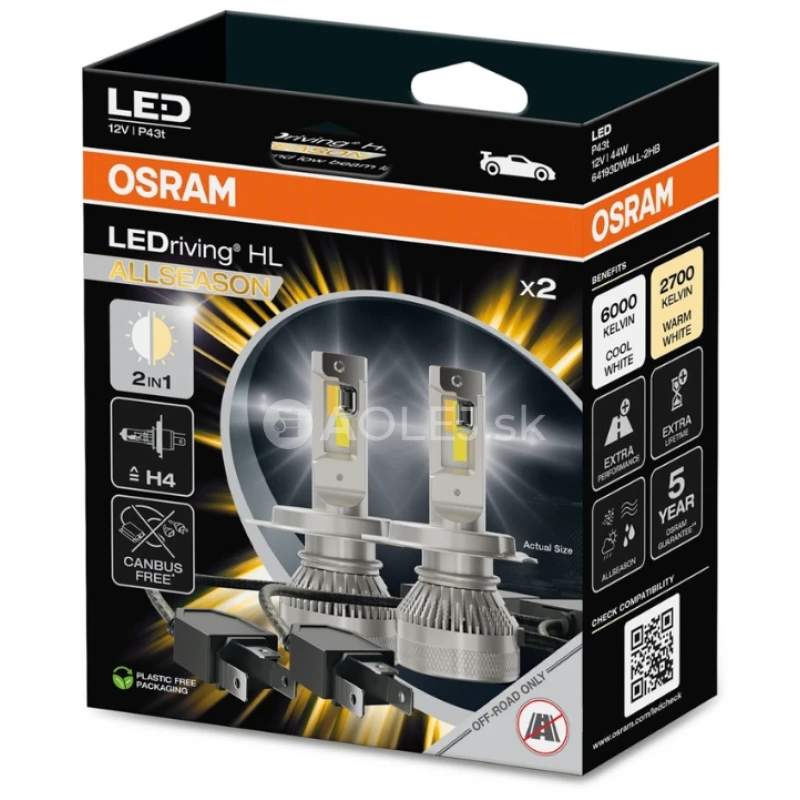 Osram H4 12V 44W LEDriving HL AllSeason 2ks