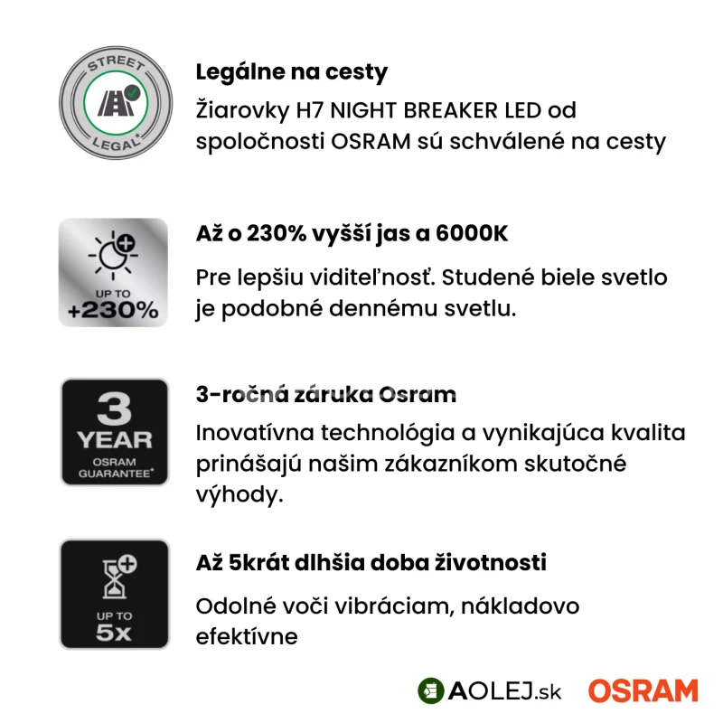 Osram H7 LED +230% Night Breaker Start 2ks
