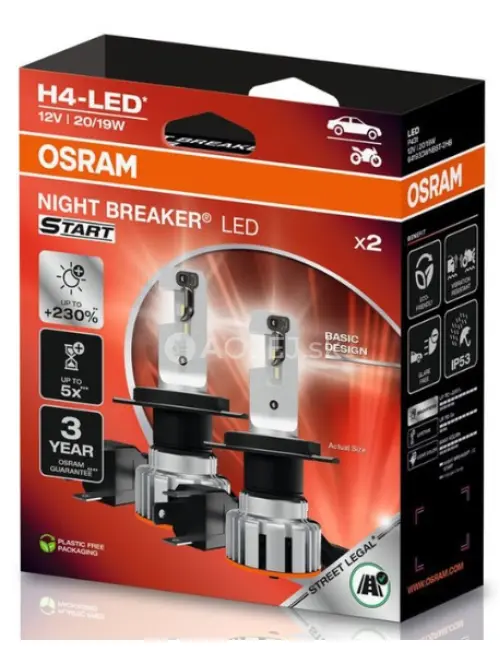 Osram H4 +230% 12V 19W LED Start Night Breaker 2ks