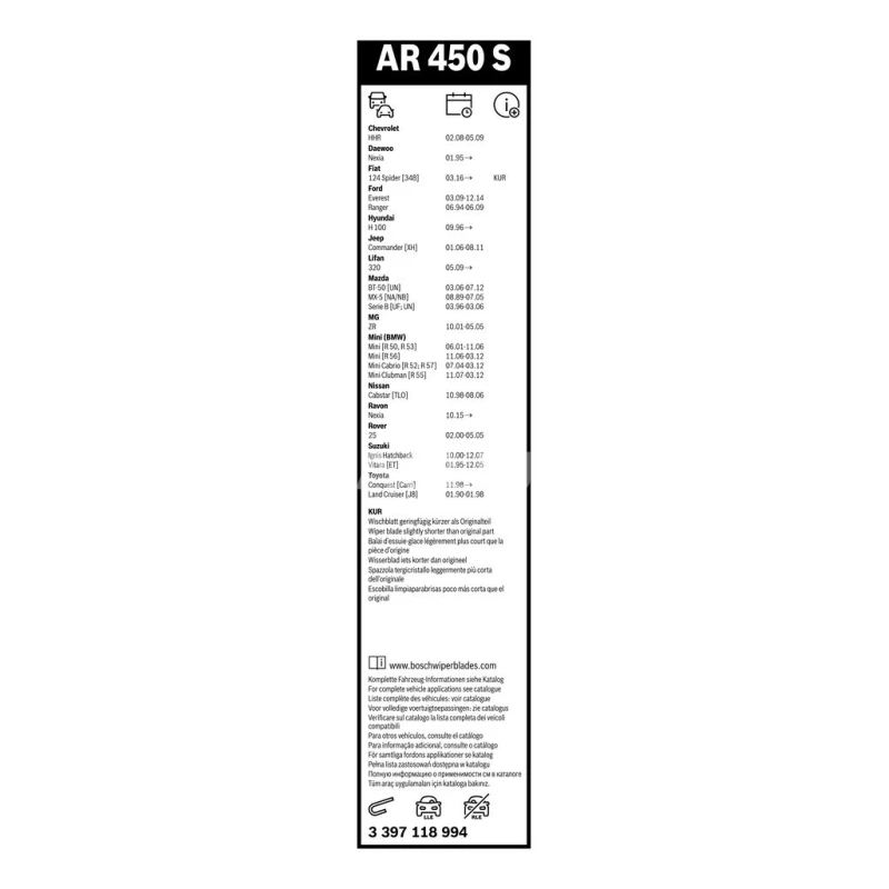 Sada stieračov Bosch Aerotwin AR450S 450+450mm 3397118994