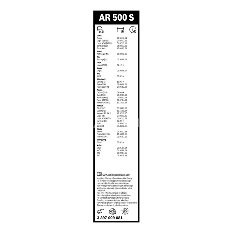 Sada stieračov Bosch Aerotwin AR500S 500+500mm 3397009081